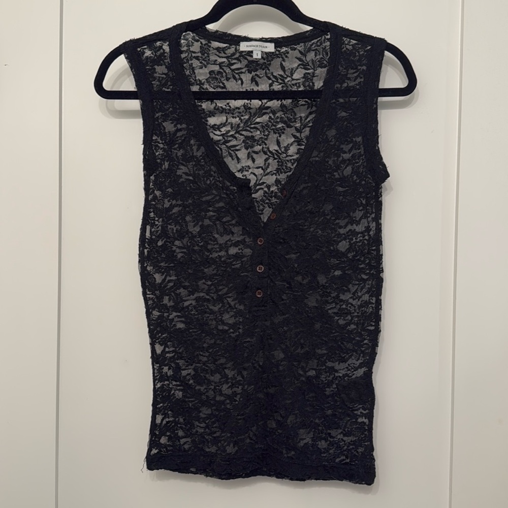 Black lace tank top